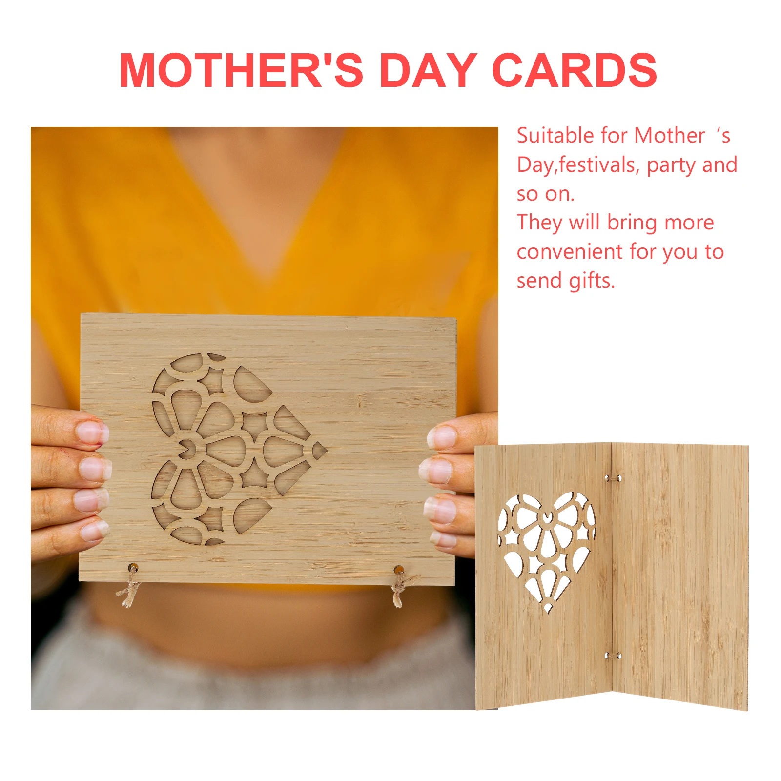 

Thank You Cards Wooden Birthday Greeting Message Fashion Eco Friendly Material Party Invitations Present Cards