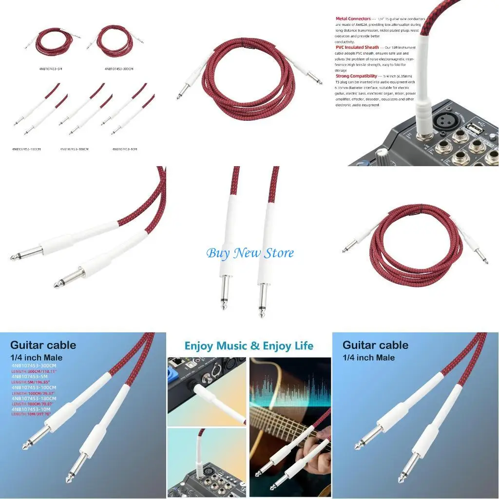 

20CE Quality Electric Instrument Cable Long Cord for Electric Mandolin 3/5/1/1.8/10meters