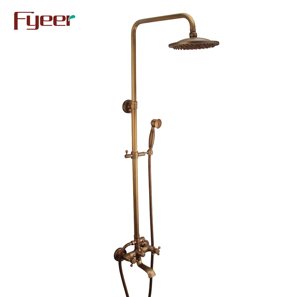 Fyeer Antique Bathroom Shower Set With Rainfall Shower Head