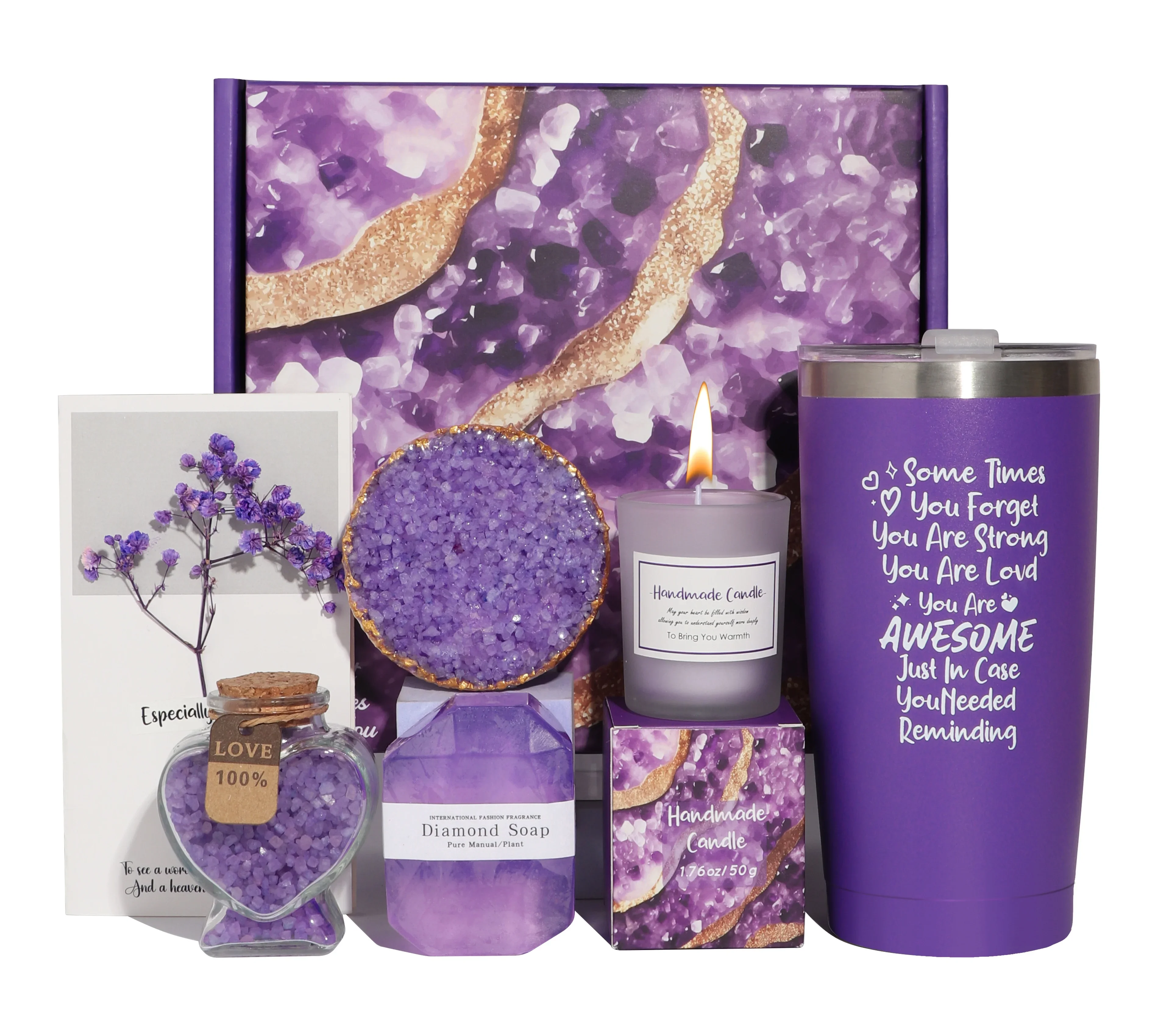 2024 New Products Lavender Spa Gifts Basket Set Family Birthday Gifts for Women Relaxing Spa Care Package