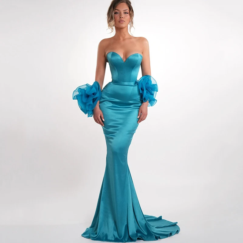 Thinyfull Sexy Mermaid Prom Evening Dresses Sweetheart Flower Shawl Maxi Party Dress 2026 Night Cocktail Prom Gowns Customized