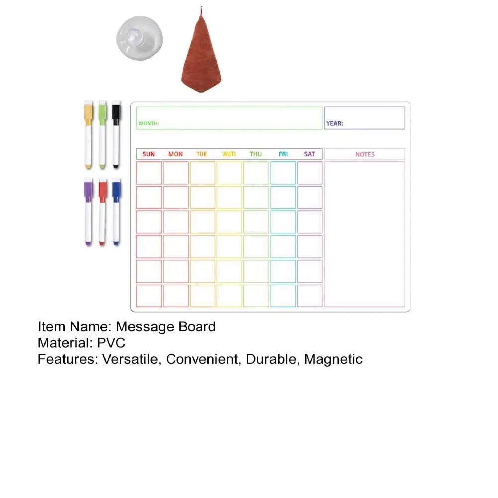 1Set Magnetic Message Board Refrigerator Magnet Erasable Writing Surface Weekly Planner For Home Kitchen Magnetic fridge sticker