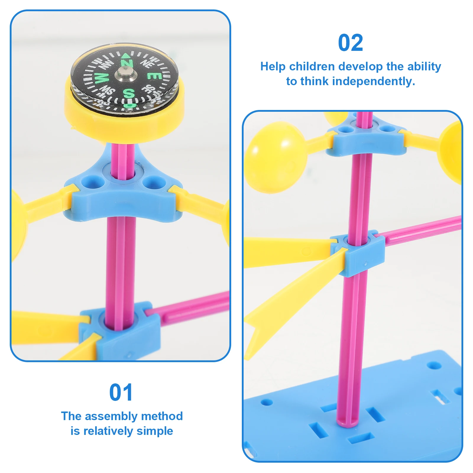 

2Pcs Wind Vane Science Kit for Kids DIY Educational Engineering Experiments Direction Detection