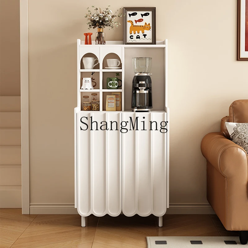 

LXY solid wood dining side cabinet, living room integrated against the wall, small tea coffee machine cabinet