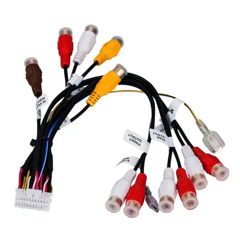 

Customizable 24Pin Plug Vehicle Car Stereo Radio RCA Output Wire Harness Connector Adaptor Cable