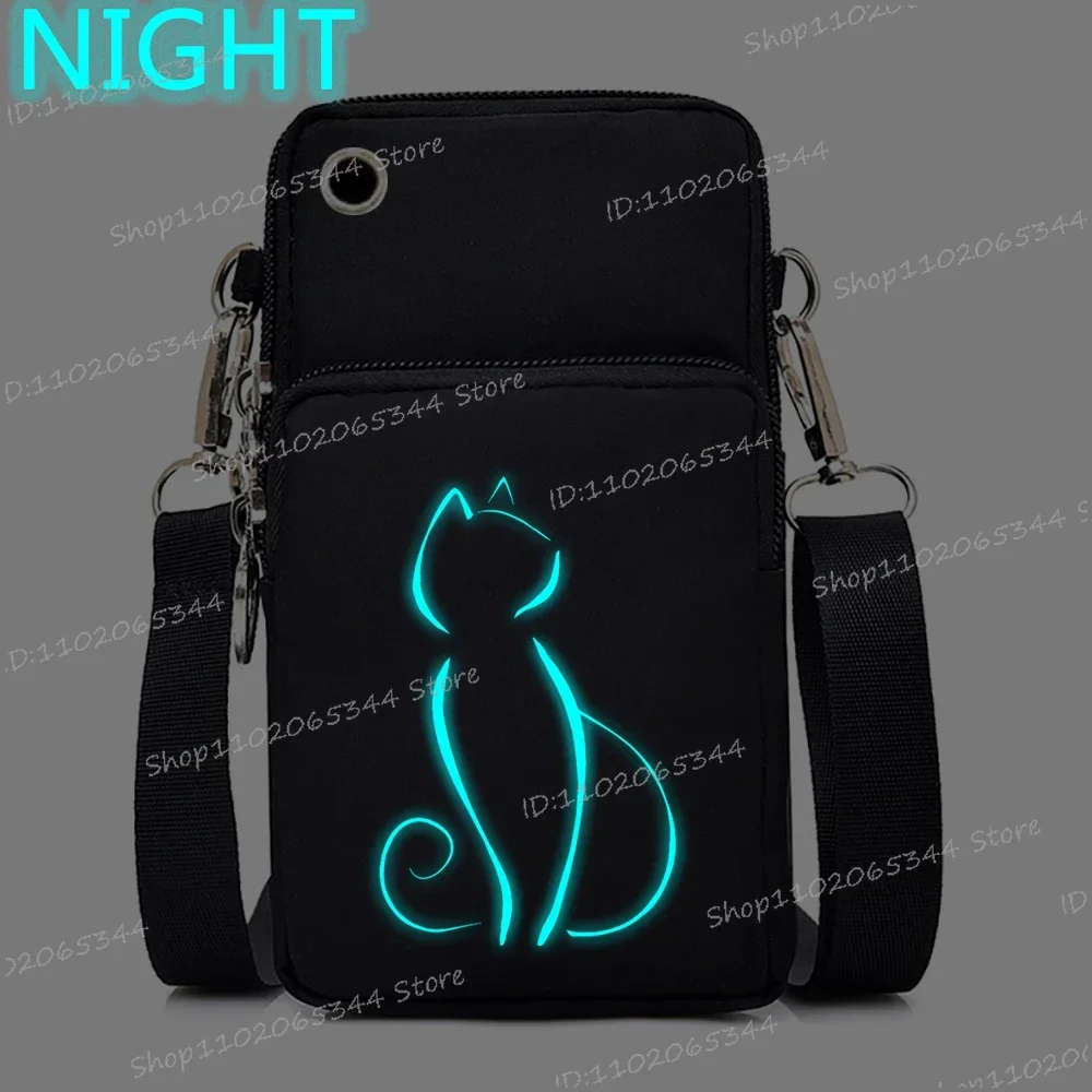 Sac à main vertical pour téléphone portable avec chat de dessin animé pour femme, mini sac à bandoulière, sac messager Shoous, sac à main Face Neck, chats drôles, nouveau