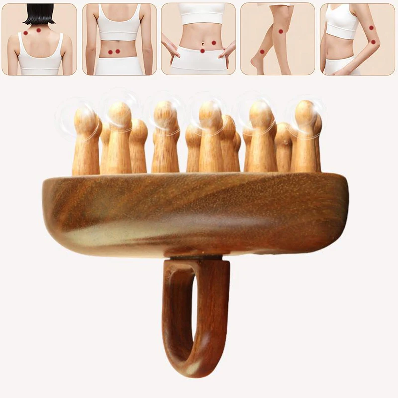 

Массажная расческа из натурального сандалового дерева, меридиан, деревянная антицеллюлитная расческа Гуа Ша, инструмент для облегчения головной боли, расслабляющая массажная щетка для точки кожи головы