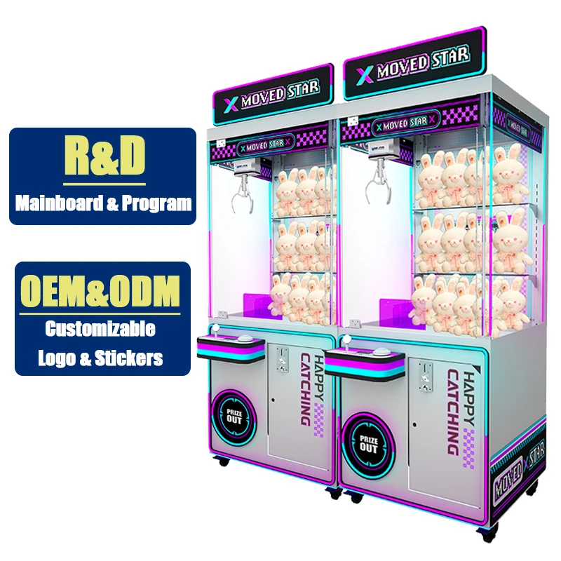 

Maquina De Garra De Neon Catcher Claw Machine Dollar Peluches Crane Machine Машина с когтями для кредитных карт Призы среднего размера оптом