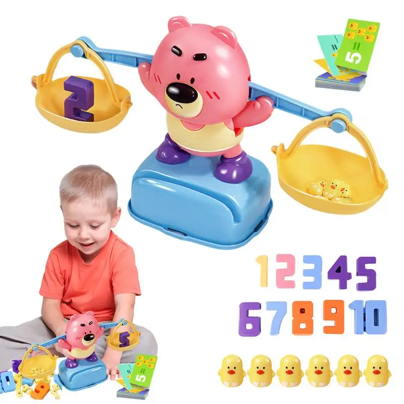 Bear Balance Math Game Cartoon 12 Ducks Funny Bear Balance Math Game Educational Counting Toys Learning Number Counting Toy For