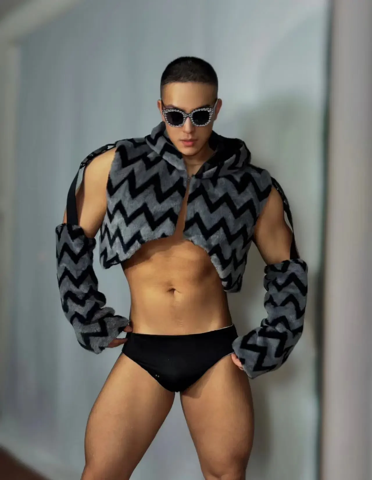 Nueva ropa de baile en barra para club nocturno, ropa para discoteca para hombre adulto, Ropa de baile Sexy de Hip Hop, conjunto de traje para escenario de baile Dj Ds Gogo para hombre musculoso