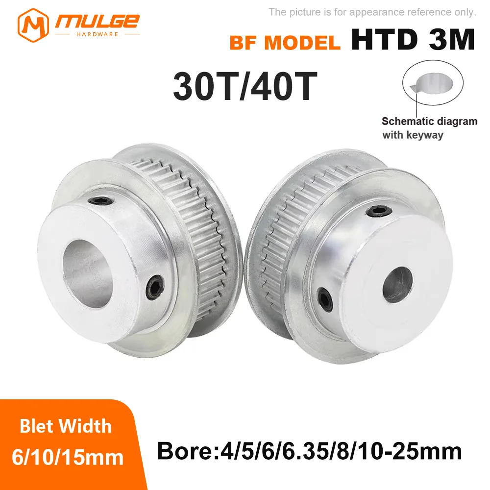 

HTD3M 30T 40Teeth Timing Pulley BF Type 3M Synchronous Wheel Bore 4-25mm Belt Width 6/10/15mm 3D printed parts