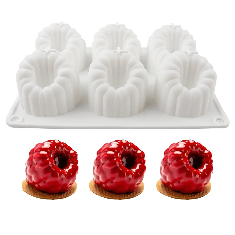 Molde de mousse de silicone em forma de morango e framboesa, decoração de bolo de chocolate, fondant, sobremesas, moldes de cozimento para padaria, casa, 1 peça