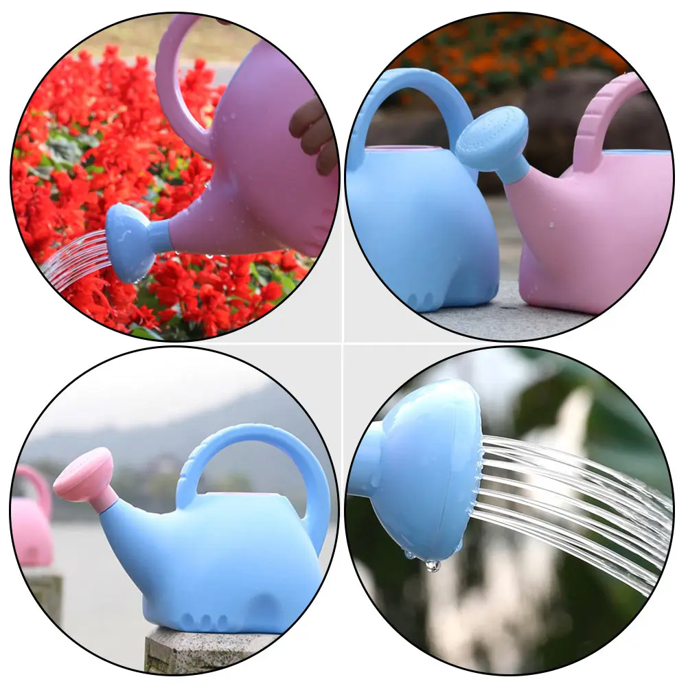 

2pcs Elephant Watering Pot Kids Garden Can Plastic Animal Shaped Creative Gardening Tool Outdoor Indoor Succulent