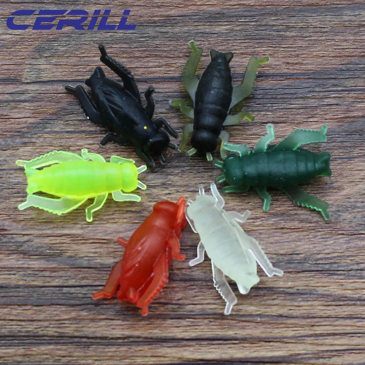 

Cerill 20pcs/bag 25mm 0.6g Insect Cricket Soft Fishing Lure lifelike Grasshopper Artificial Lightweight Wobblers Grub Bait