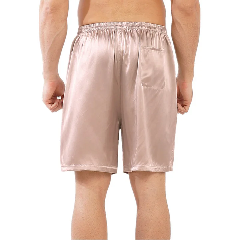 Men's Satin Sleepwear Loose Fit Boxers Shorts Nightwear Underwear Soft Polyester Fabric Breathable Designed for Comfortable Rest