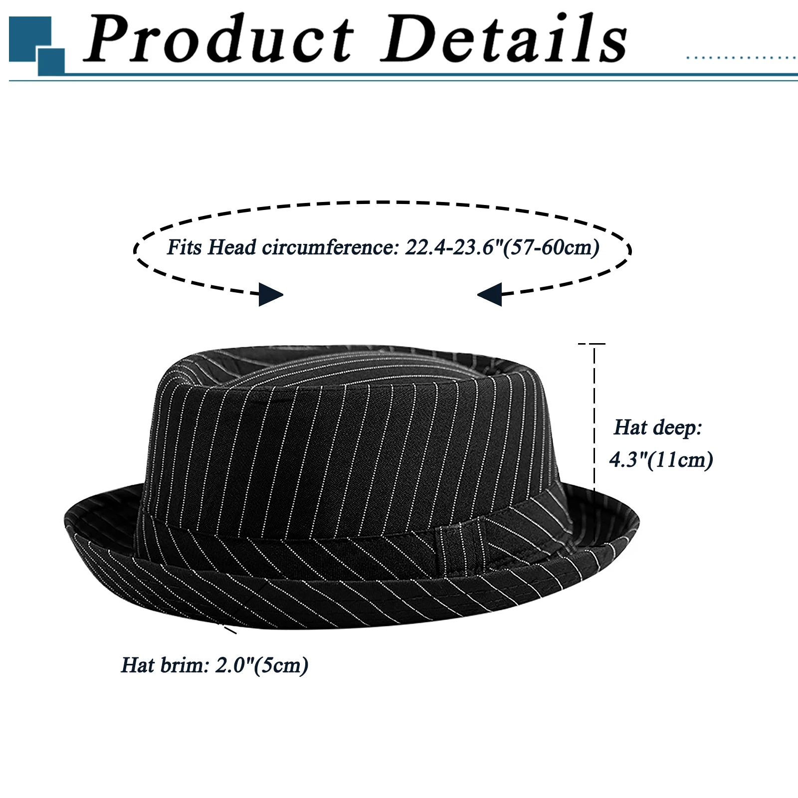 2024 Casual Fashion Men Striped Short Hat Brim Fedoras Classic Neutral Soft Tweed Dress Hat Suitable for Camping and Hiking