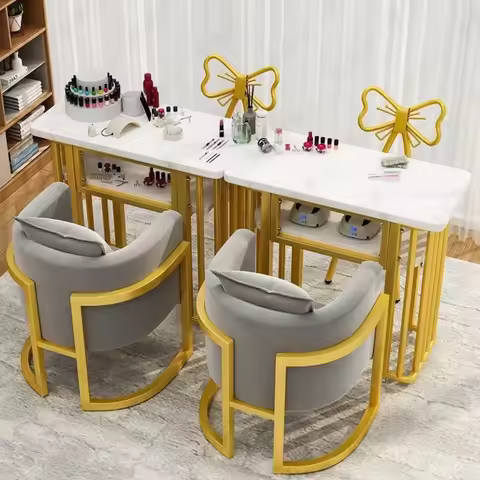 Manicure Table and Chair Set Combination Simple Double Deck Single Manicure Table Worktable Double Manicure Table