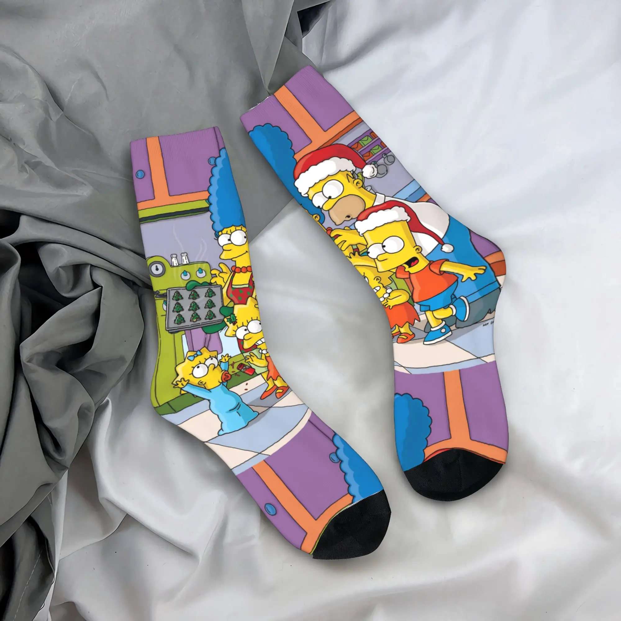 

Осенне-зимние носки унисекс в стиле Харадзюку The S-Simpsons, нескользящие баскетбольные носки