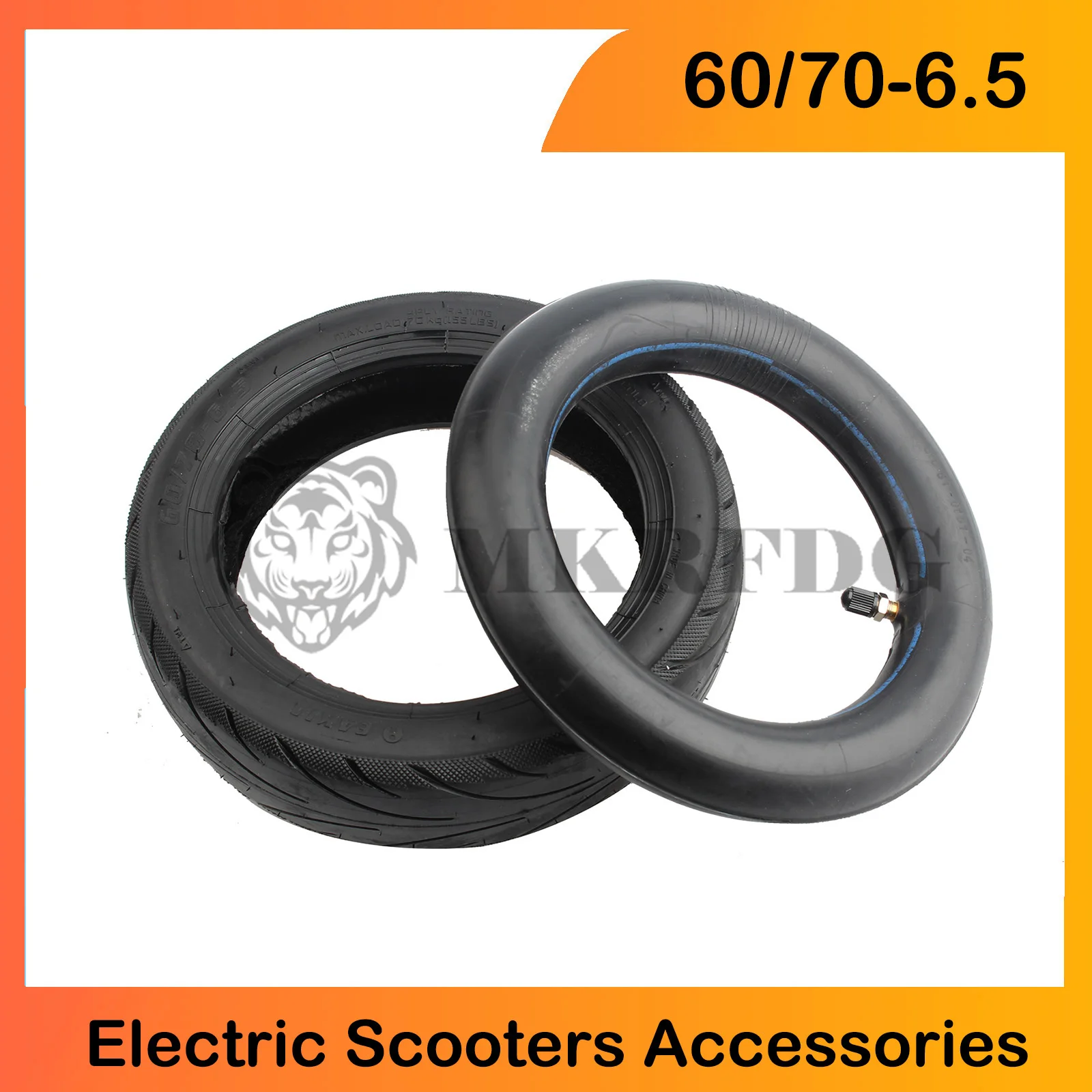 10Inch 60/70-6.5 Outer Tyre for Ninebot Max G30 Electric Scooter Pneumatic Tire 10x2/2.125 Inner Tube with Straight Valve Camera