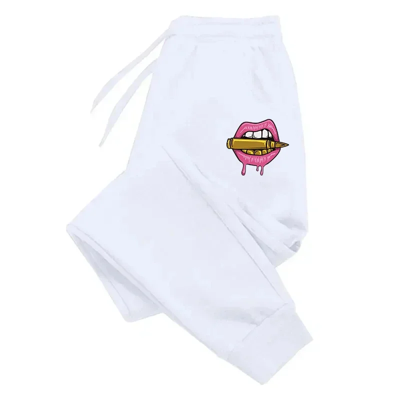 불릿 프린트 롱 팬츠 스타일리시 팬츠 캐주얼 팬츠 러닝 팬츠 여성용 포켓이 있는 Y2K 스타일 스트리트 및 패셔너블 스포츠 팬츠