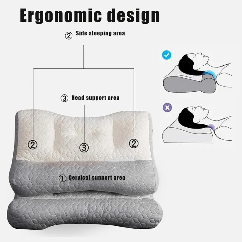 Orthopedic Super Ergonomic Pillow All Sleeping Positions Cervical Contour Pillow Neck Pillow For Neck And Shoulder Pain Relief