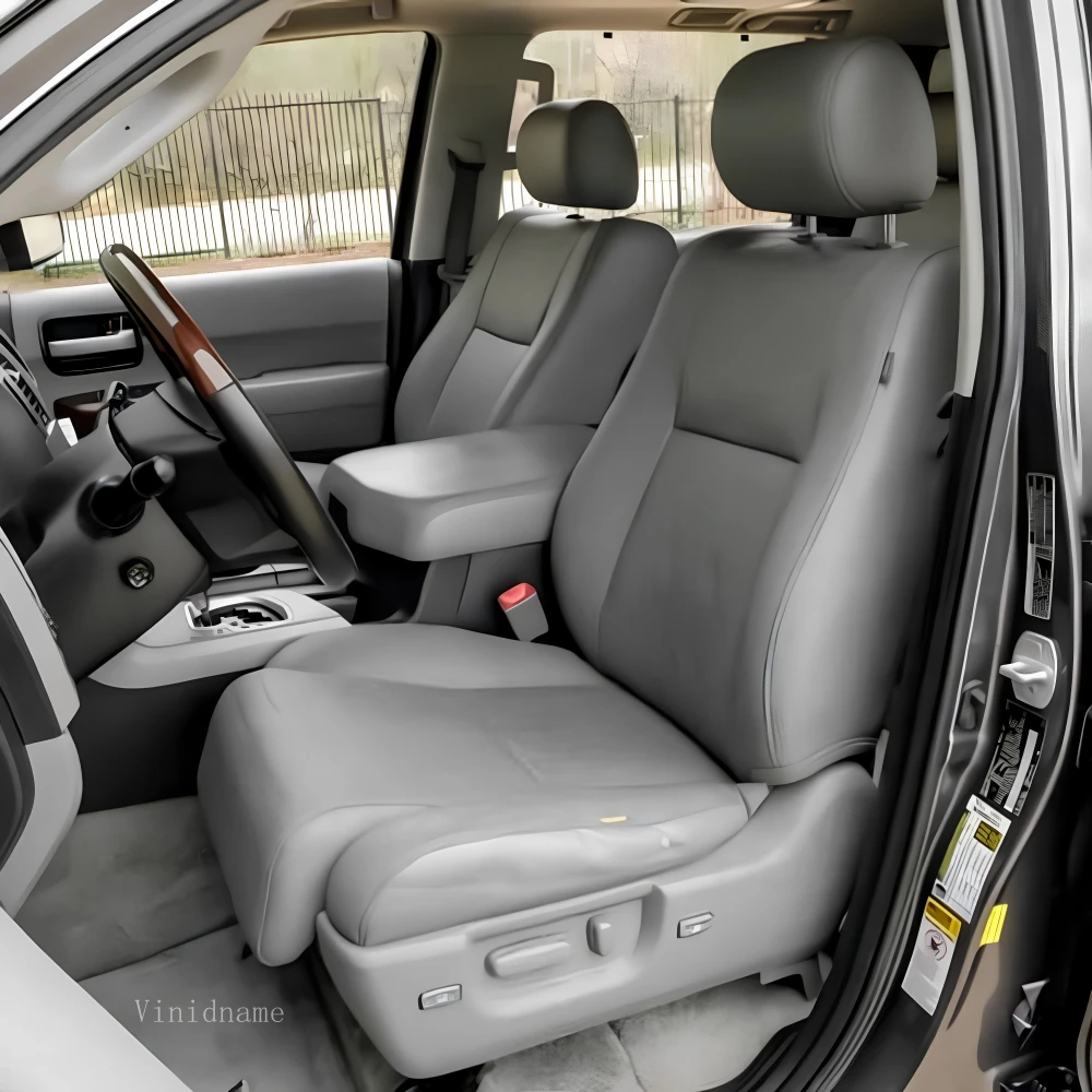 For Toyota Sequoia II 2007 2008 2009 2010 2011 2012-2025 Vegan Nappa Leather Custom Car Seat Covers Full Set 7 Seats Accessories