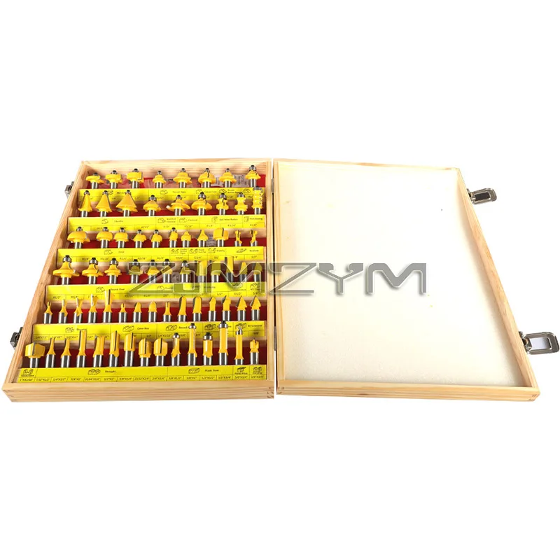 

70pcs 1/2" Shank Woodworking Router Bit Set Tungsten Carbide Straight Milling Cutter Wooden Box