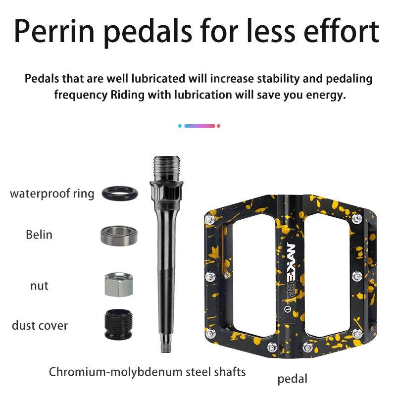 ويك دراجة هوائية جبلية دواسة DU + تحمل ختم خفيفة مسند القدم الألومنيوم دراجة الملحقات المضادة للانزلاق لركوب الدراجات على الطرق الجبلية