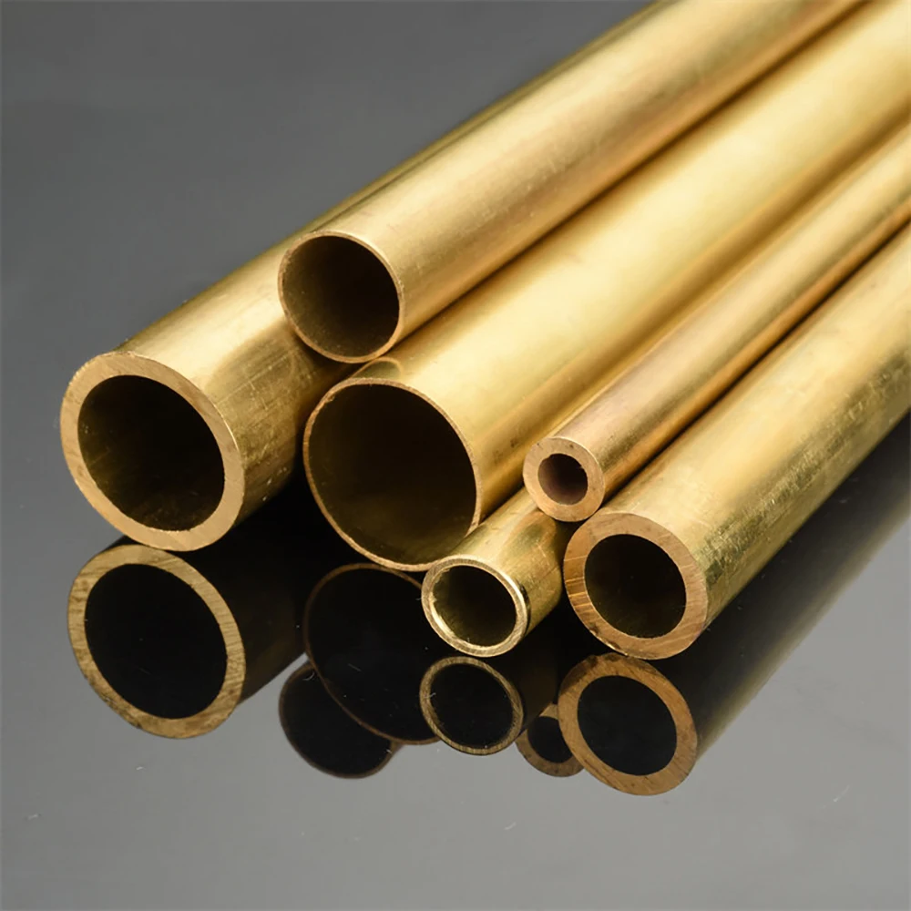 1Pcs H62 Brass Tube Round Hollow Capillary Tube Zero Cutting Processing DIY Part L=500mm Thick 0.2-5mm OD 10-25mm Copper Sleeve