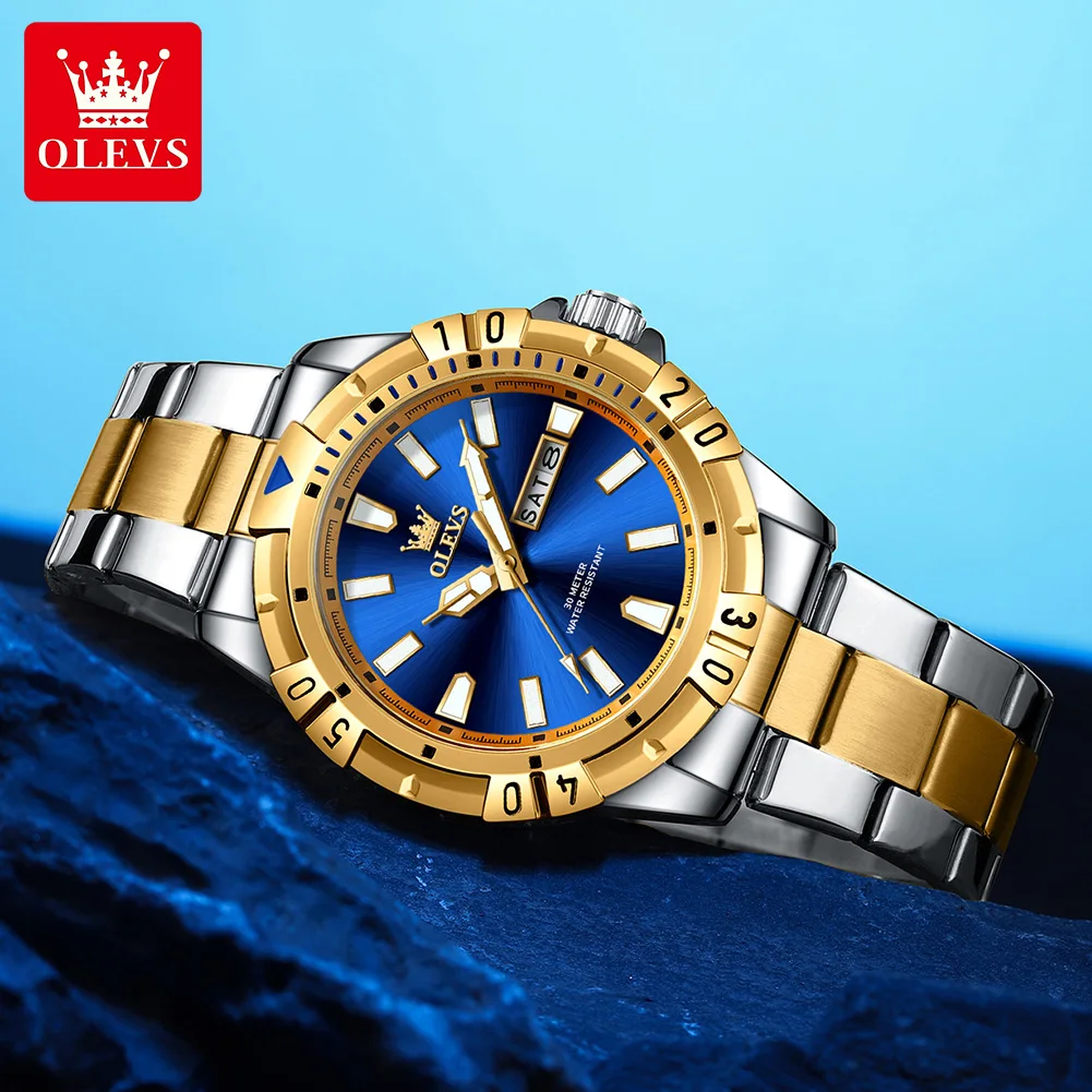 OLEVS TY717 Men Watch Original Simple Business Brand Waterproof Quartz Wrist Watch Sport Clock Male Reloj Hombre Day-Date Watch