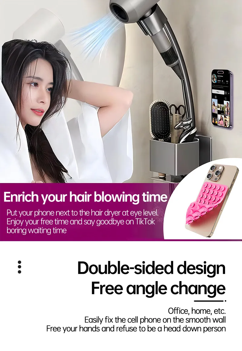 Doppelseitige Silikon-Saugnapf-Handyhülle mit abnehmbarem Ständer, Silikon-Gummi-Saugnapf-Pad für Selfies und Videos, Fixierpad – Detail 7