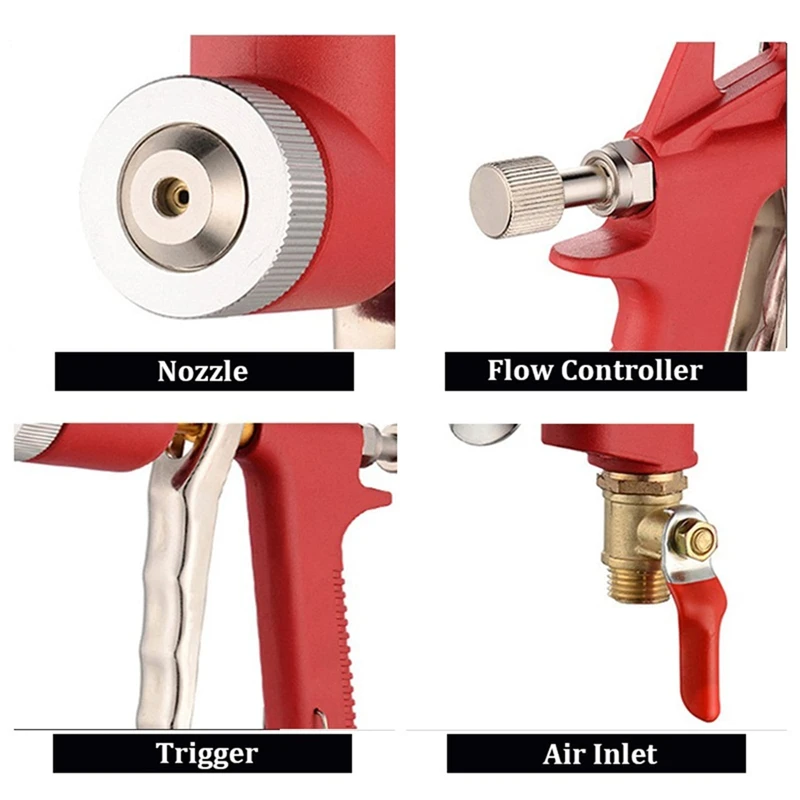 4/6/8Mm Nozzles Drywall Texture Painting, 1.58 Gallon (6L) Air Hopper With Elbow Hose For Walls Popcorn Ceilings