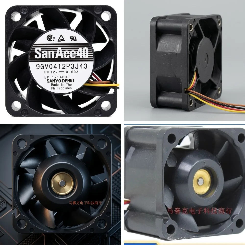 For Sanyo 9GV0412P3J43 DC12V 0.6A 40*40*28MM 4-Wire PWM Cooling Fan