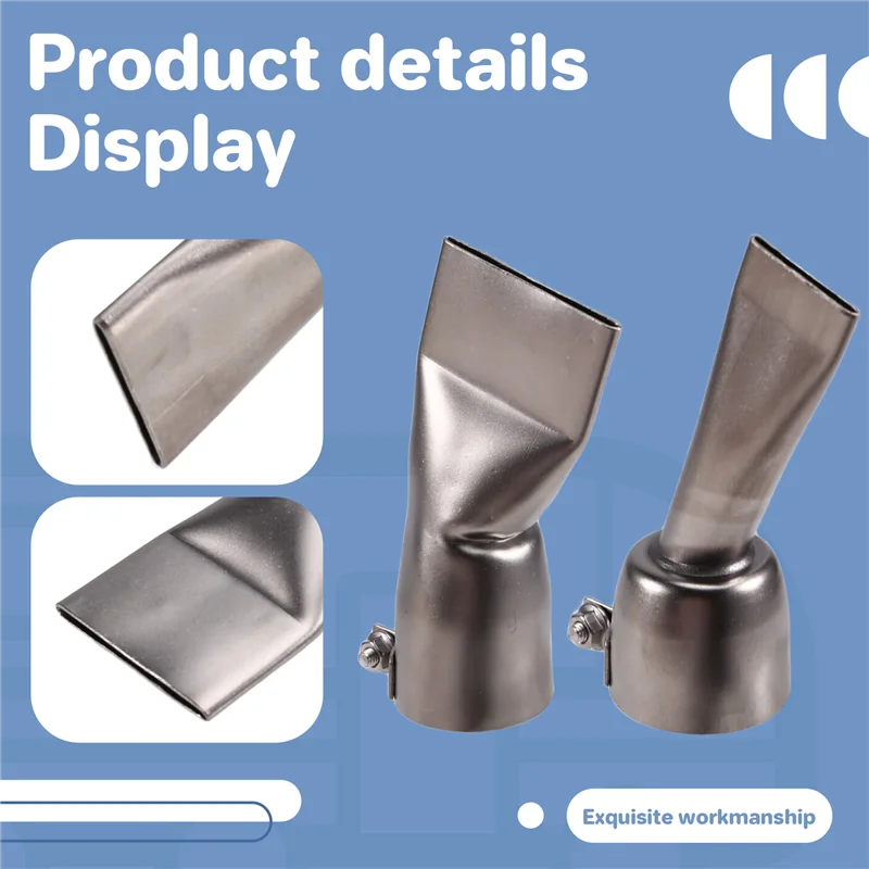 

-A90P Welder Tool Accessories: 2Pcs Set, 20Mm & 40Mm Stainless Steel Flat Nozzles For Hot Air Heating