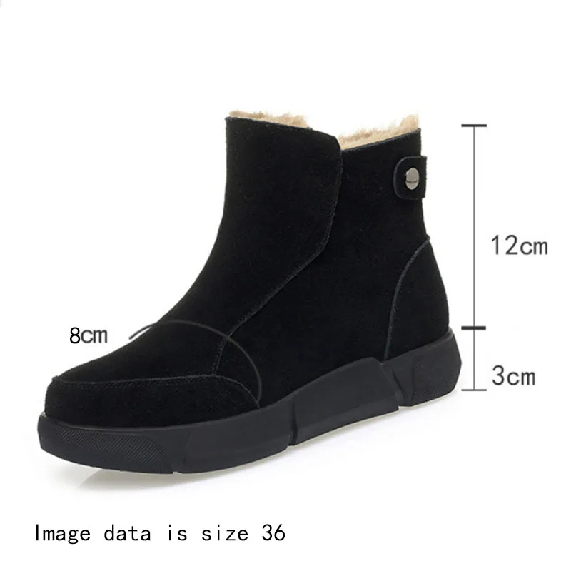 DIMANYU Snow Boots Women's Non-slip 2025 New Genuine Leather Female Ankle Boots Hair Warm Large Size Women's Winter Boots