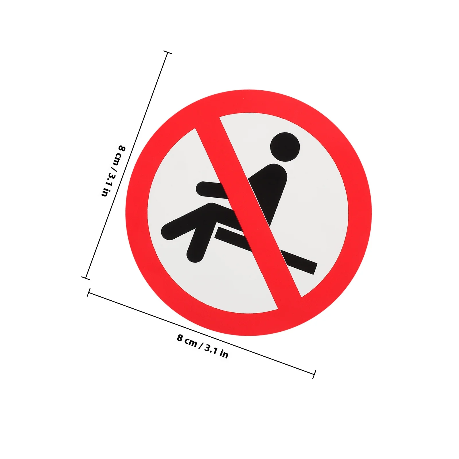 3Pcs Warning Stickers Durable PVC Here Safety Labels Self-Adhesive for Here Signs