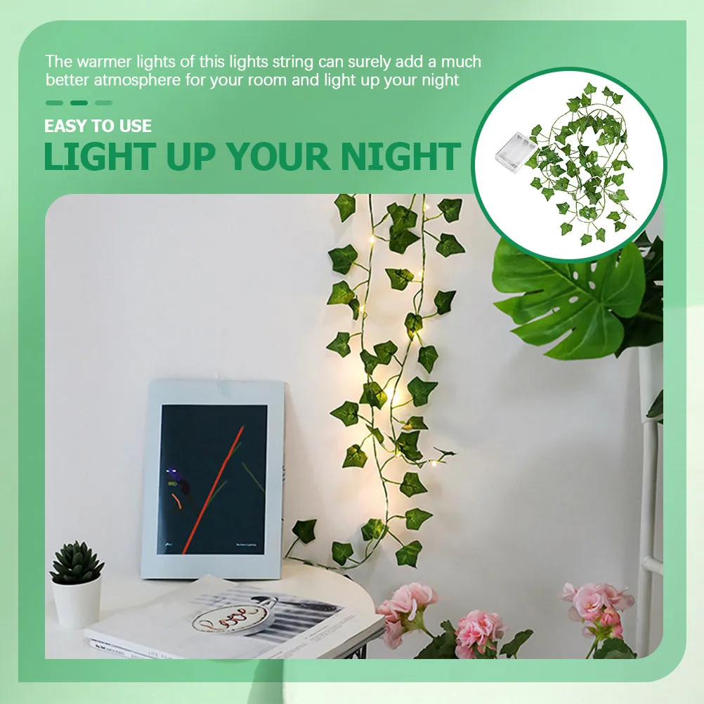 

4Pcs Leaves String Lights LED Light String for Bedroom Living Room Bar Garden Outdoor Decoration Warm White Vine Light