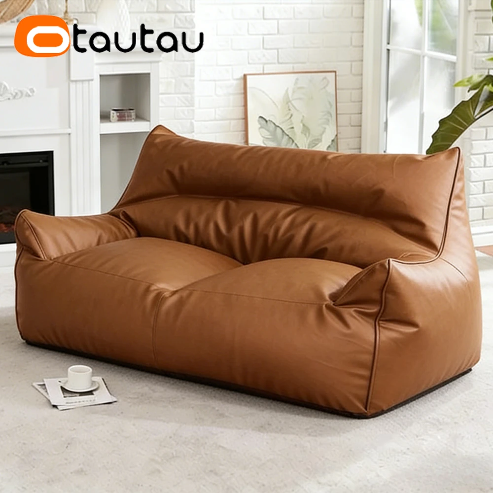 OTAUTAU Faux Leather Bean Bag Cover 1-2 Seat Couch Armchair Pouf Beanbag Cover SF433【No Filler!Need Buy Filler Yourself !】 view 5