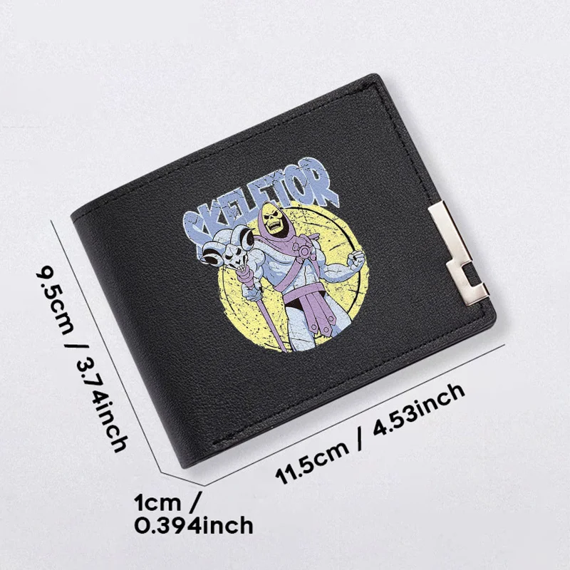 SKELETOR 브랜드 남성용 슬림 지갑 PU 가죽 경량 내구성 비즈니스 패션 미니멀리스트 디자인 일상용