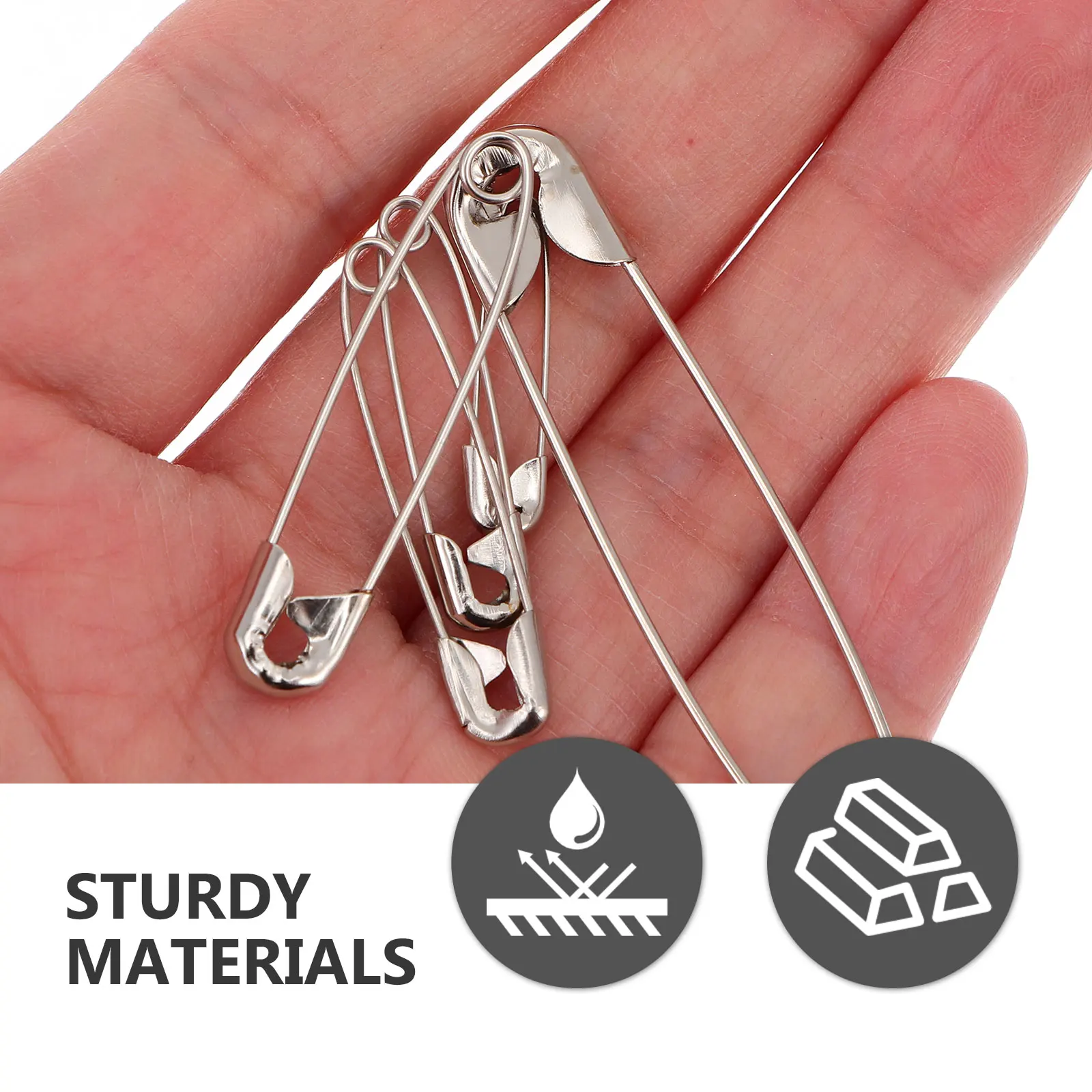 

220 pcs Safety Pins Set 6 Sizes Compact Rust-Proof Durable Chic Clothing Accessories For Dress Waistline Diy Alloy Brooches