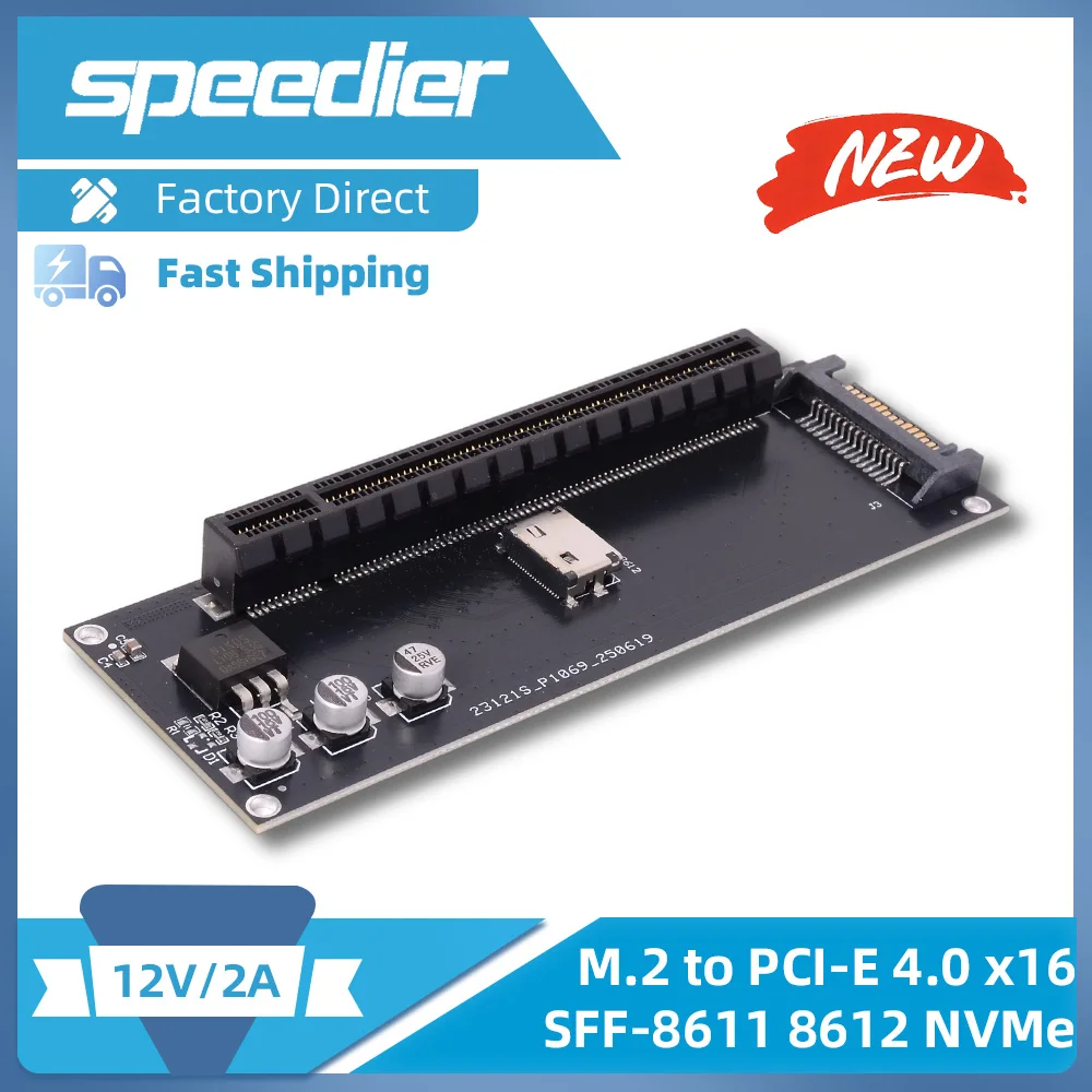 Mainboard SFF-8611 8612 Nvme M.2 SSD To Pcie 4.0 X16 Adapter Expansion Card Pcie X4 Riser Card External
