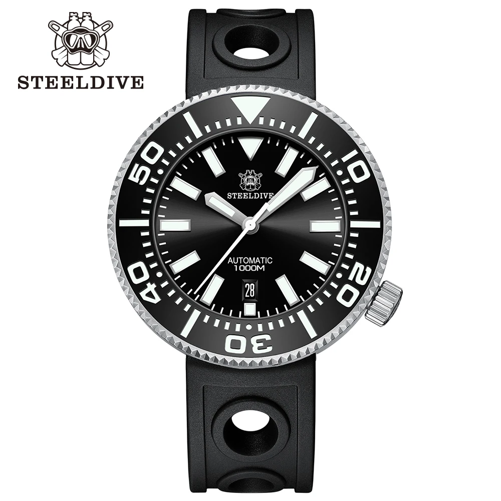 STEELDIVE SD1976P Blaues Zifferblatt 316L Gehäuse Saphirglas 48MM Einteiliges Gehäuse NH35 Automatikwerk 1000M wasserdichte Herren-Taucheruhr