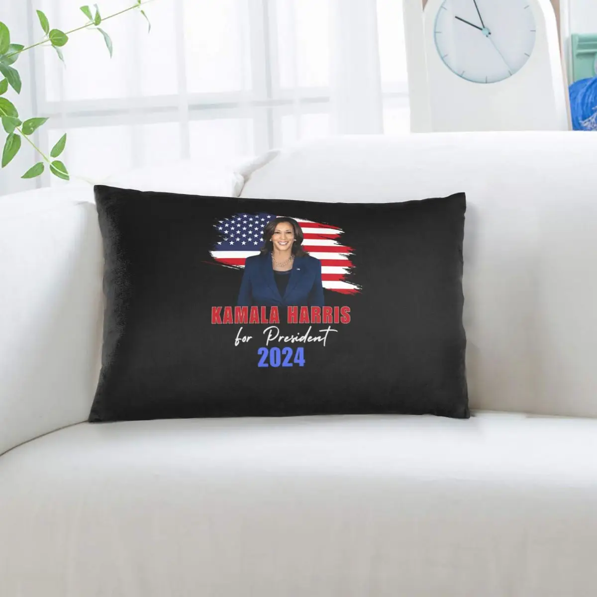 Kamala Harris For President 2024 Rectangle Pillowcase Cushion Cover Decor Bedroom Bed Home Comfort Throw Pillow