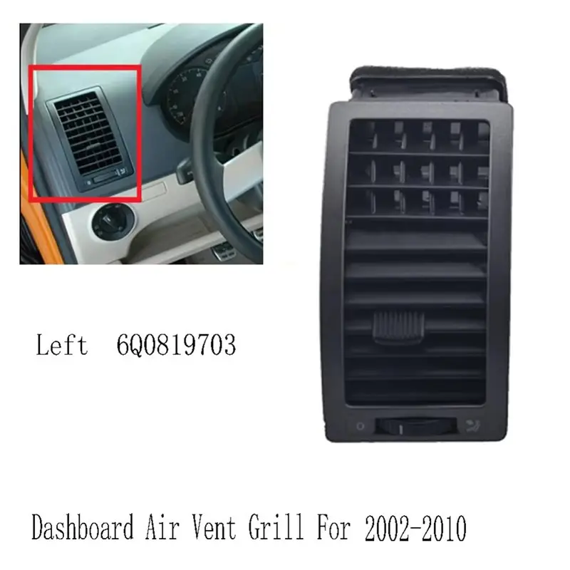 A21E-Left+Right Car Front Dash Air Vent Air Conditioning Outlet Grille For VW Polo 2002-2010 6Q0819703 6Q0819704 view 2
