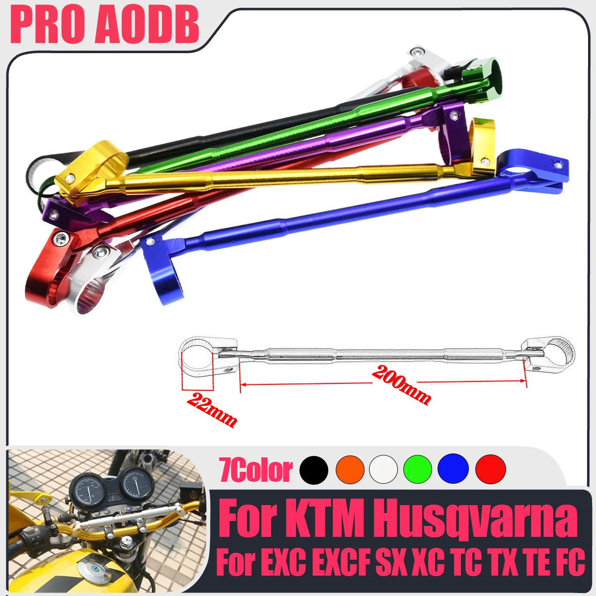 

Universal CNC Aluminum Motocross Handle Cross Bar Steering Strength Lever Bar Balance Cross Bar Lever 7/8" 22mm Handlebar