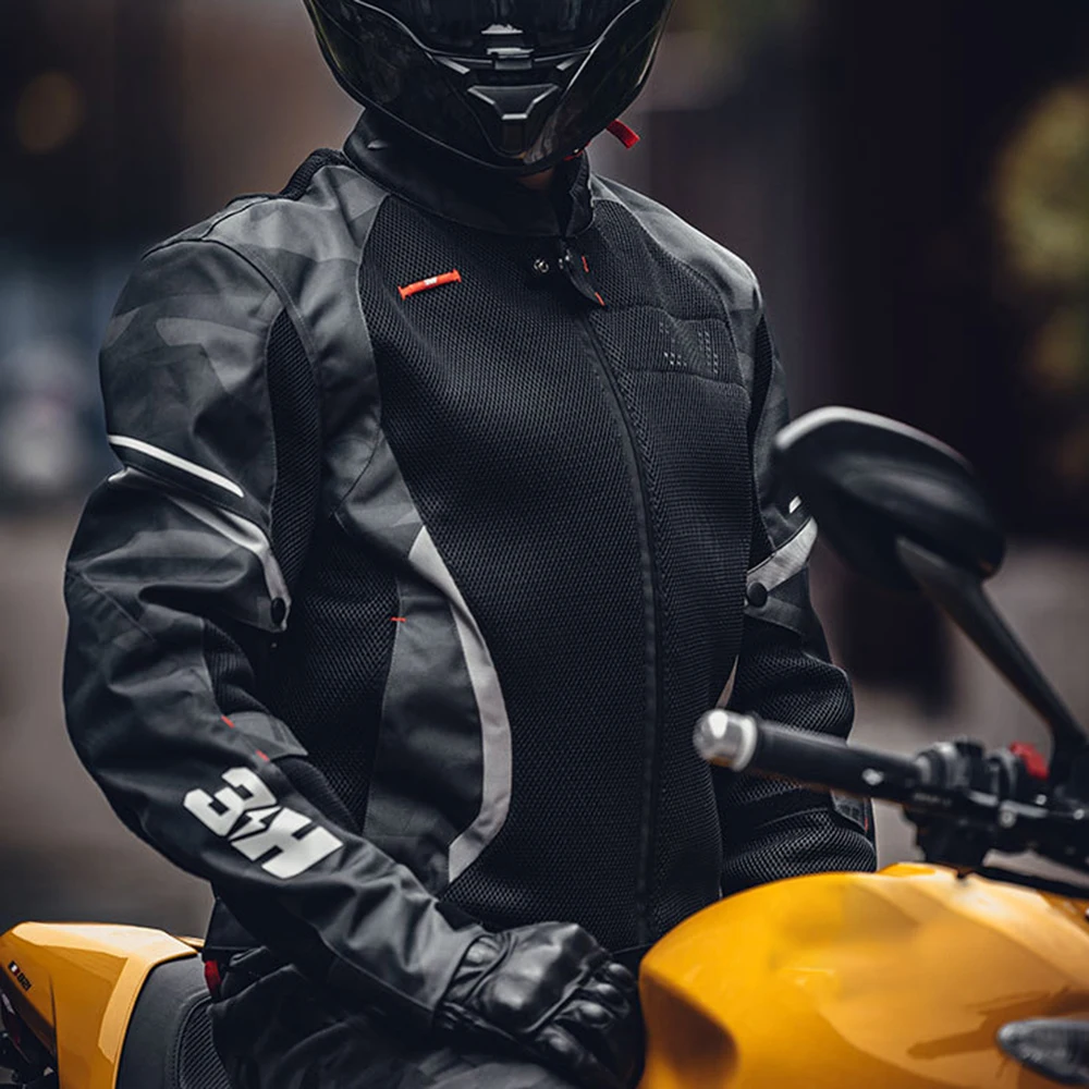 Men's Motorcycle Clothes Breathable Motorcycle Mesh Jacket Fall Prevention Leisure Cycling Clothes New Racing Suit Motion