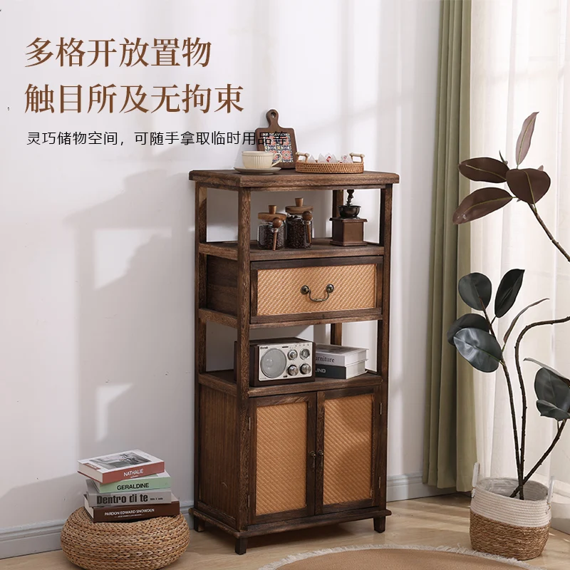 

Полка для обеденного шкафа из цельного дерева, небольшой размер, кухонный шкафчик для хранения, встроенный чайный шкаф для гостиной у стены