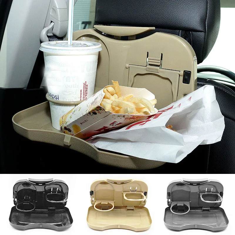 Car Cup Holder Folding Table Auto Seat Back Drink Food Cup Tray Car Storage Box Table Beverage Holder Car Interior Accessories