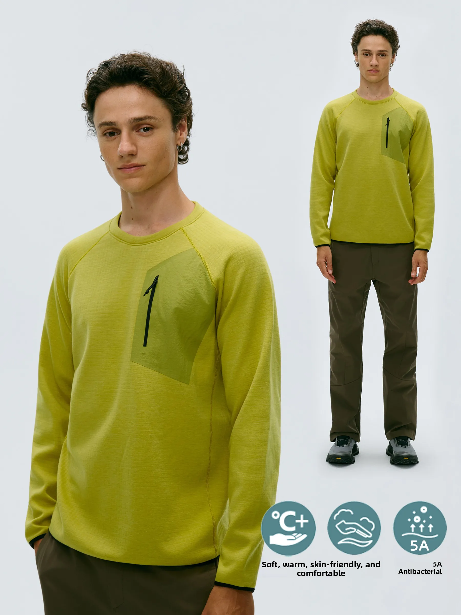 

Мужская спортивная футболка Long Sve Fce на подкладке, уличный теплый тренировочный топ для фитнеса, осенний новый удобный крой