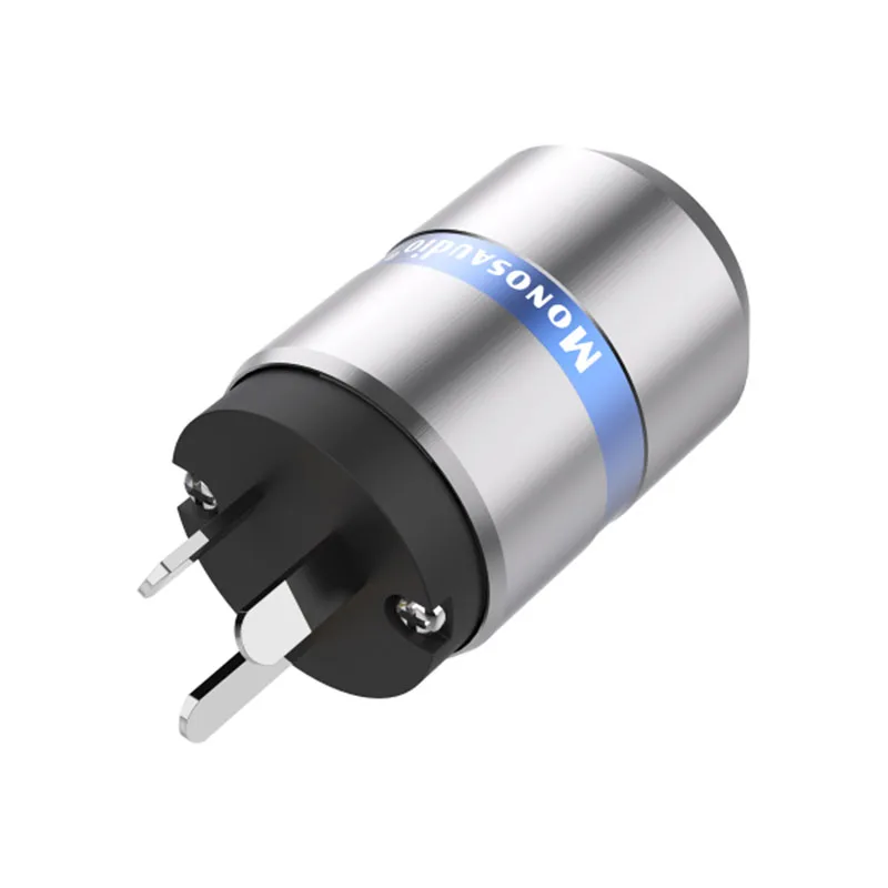 Monosaudio AU112 HIFI Audio pure Copper AC Power Connector AU CN Gold/Rhodium Plated Male Hi-end Power Plug AC250V 15A